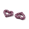 Heart Shape Polymer Clay Rhinestone Beads CLAY-NH0001-09B-09-4