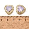 Heart Brass Glass Beads KK-Q043-27G-3