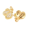 Brass Micro Pave Cubic Zirconia Charms KK-F927-06G-2