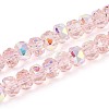 Electroplate Transparent Glass Beads Strands EGLA-N022-05B-C04-1