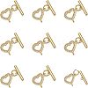 Brass Micro Pave Clear Cubic Zirconia Toggle Clasps KK-NB0002-37G-NF-1