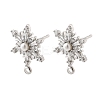 Brass Micro Pave Cubic Zirconia Stud Earring Findings KK-K371-34P-1