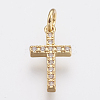 Brass Micro Pave Cubic Zirconia Pendants ZIRC-F083-008G-RS-1