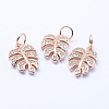 Brass Micro Pave Cubic Zirconia Charms LS-KK-P133-04RG-NR-1