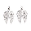 Brass Micro Pave Clear Cubic Zirconia Pendants KK-T075-82P-1