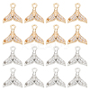 16Pcs 2 Colors Brass Micro Pave Clear Cubic Zirconia Charms KK-DC0001-09-1