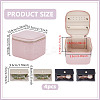 Portable Imitation Leather Jewelry Storage Zipper Boxs with 4 Insert Bags CON-WH0202-001C-2