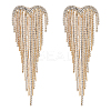 2Pcs Heart Tassel Alloy Rhinestone Lapel Pins for Clothes JEWB-NB0001-30G-1