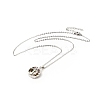 Colorful Glass Donut with Tree of Life Pendant Necklace LS-NJEW-J008-01B-P-1