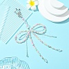 Bowknot Glass Seed & Acrylic Pendant Decoration HJEW-FZ00037-4