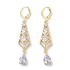 Teardrop Rack Plating Golden Brass Dangle Leverback Earrings EJEW-A030-06G-01-1