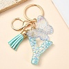 Resin & Acrylic & Faux Suede Tassel Keychain X1-KEYC-YW00117-25-1