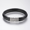 Braided Leather Cord Bracelets BJEW-H561-01-3