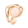 Round Natural & Synthetic Gemstone Finger Rings RJEW-N046-10-3