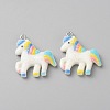 Rainbow Color Opaque Resin Pendants LS-RESI-WH0026-101A-1