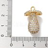 Rack Plating Brass Micro Pave Clear Cubic Zirconia Pendants KK-L224-001G-3