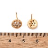 Brass Micro Pave Clear Cubic Zirconia Stud Earrings for Women EJEW-G428-25G-02-5