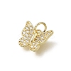 Brass Micro Pave Clear Cubic Zirconia Charms CU-L001-09G-07-2