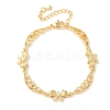 Brass Pave Clear Cubic Zirconia Bowknot and Hollow Moon Link Bracelets BJEW-D387-01G-4