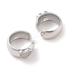 Brass Micro Pave Clear Cubic Zirconia Cuff Earrings for Women EJEW-I305-02P-2