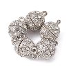 Alloy Rhinestone Magnetic Clasps with Loops X-RB-H116-3-N-1-3