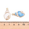 Rack Plating Alloy Enamel Pendants ENAM-N056-368KCG-4