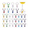 32Pcs 8 Colors Glass Angel Wine Glass Charms AJEW-PH01651-6