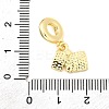 Brass Micro Pave Clear Cubic Zirconia European Dangle Charms KK-F904-17G-3