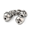 304 Stainless Steel Halloween Skull Chain Connector Charms STAS-V008-18AS-2