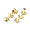 304 Stainless Steel Heart Dangle Stud Earrings for Women EJEW-U020-05G-2