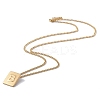 Stainless Steel Initial Letter Rectangle Pendant Necklace for Men Women LS-NJEW-E090-01G-02-2
