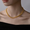304 Stainless Steel 3 Layer Ball Chain Necklaces for Women NJEW-M107-04G-1