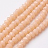 Faceted Imitation Jade Glass Beads Strands EGLA-F124-NC02-1
