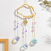 Natural Yellow Quartz Copper Wire Wrapped Cloud Hanging Ornaments PW-WG49920-05-1