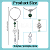 2Pcs 2 Styles Flower Alloy Pendant Decorations HJEW-OC00305-2