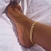 Stainless Steel Curb Chain Anklets for Unisex WGF8A78-01-2