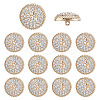 14Pcs 1-Hole Alloy Glass Shank Buttons BUTT-MA0001-16A-KCG-1