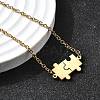 201 Stainless Steel Pulsera Puzzle Link Bracelets BJEW-B128-03G-2