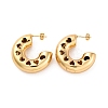 C-Shaped 304 Stainless Steel Stud Earrings for Women EJEW-A125-01G-2