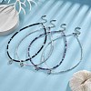 4Pcs 4 Style Moon & Bowknot & Heart & Tortoise Clear Cubic Zirconia Pendant Necklaces Set NJEW-JN04271-7