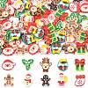 100Pcs 10 Styles Christmas Luminous Resin Cabochons RESI-FS0002-40-1
