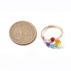 Colorful Glass Teardrop Finger Ring RJEW-JR00653-3