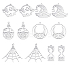 12Pcs 6 Style 201 Stainless Steel Pendants STAS-CA0001-38-1