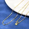 925 Sterling Silver Twisted Bar Link Chain Necklaces NJEW-H056-01B-G-3