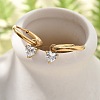 304 Stainless Steel Micro Pave Cubic Zirconia Hoop Earrings Ion Plating(IP) LS-STAS-R004-03G-02-1