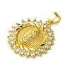 Brass Micro Pave Clear Cubic Zirconia Pendants KK-H472-46B-G-2