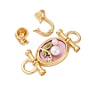 Flat Round Brass Fold Over Clasps KK-A256-01G-2