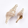 Electroplate Spiral Shell Pendants SSHEL-S262-25-2