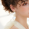 8Pcs 4 Styles 201 Stainless Steel Flat Round Stud Earring Findings STAS-LP0001-18-4