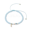 Brass Cubic Zirconia Charm Bracelets BJEW-JB12398-2